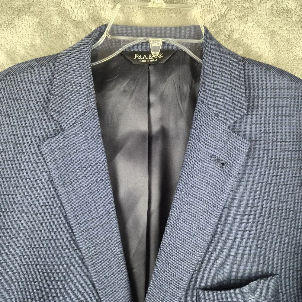 Jos A Bank Signature Collection Blazer Mens 44S Blue Wool Tailored Fit Jacket